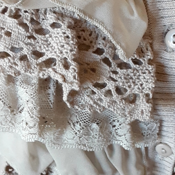 NWT, Cable & Gauge,  Frill Front Cotton Blend Cardigan L - Picture 4 of 7